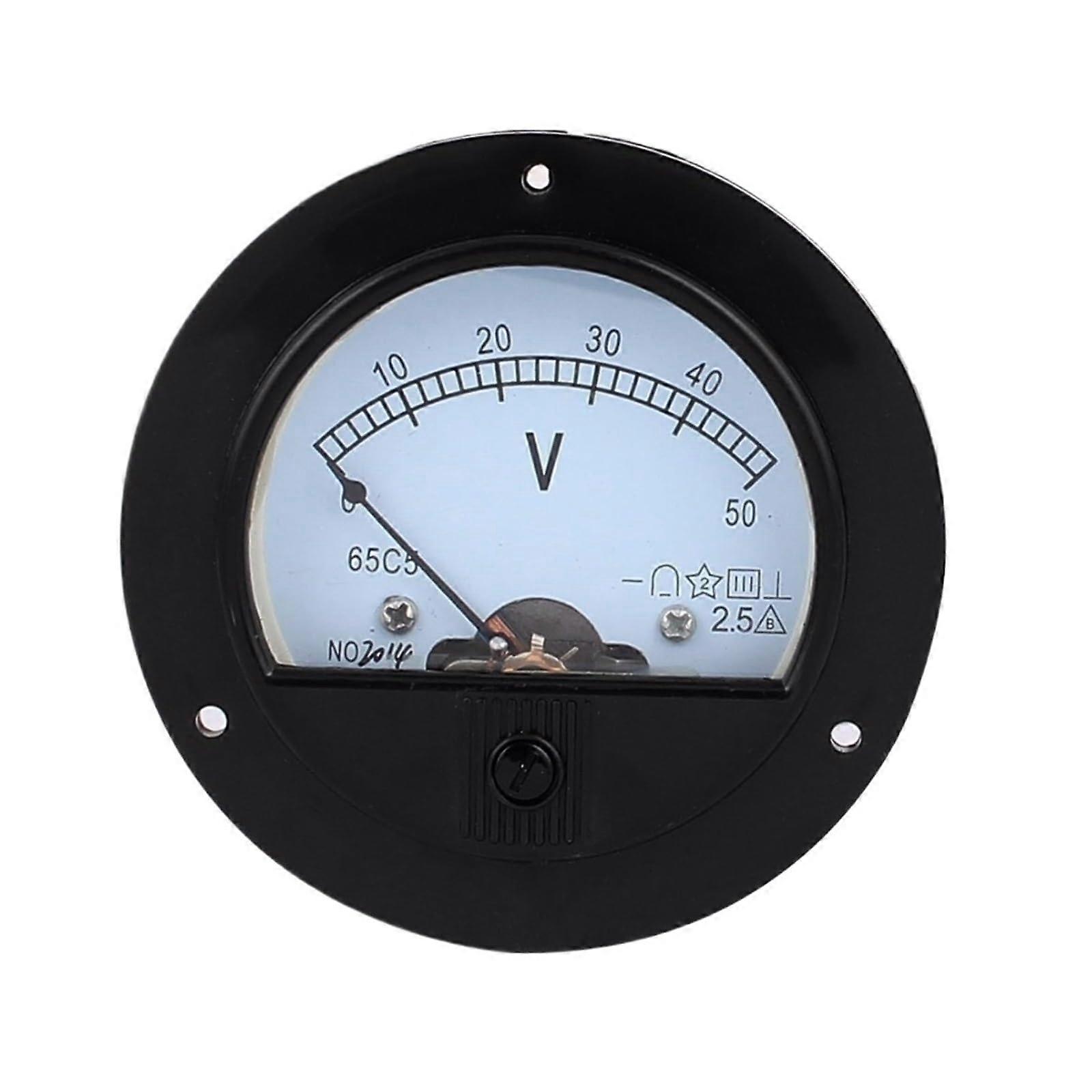 Analog Panel 65C5 DC 050V Round Panel Meter Gauge Current Analogue Analog Ammeter Diameter 90MM