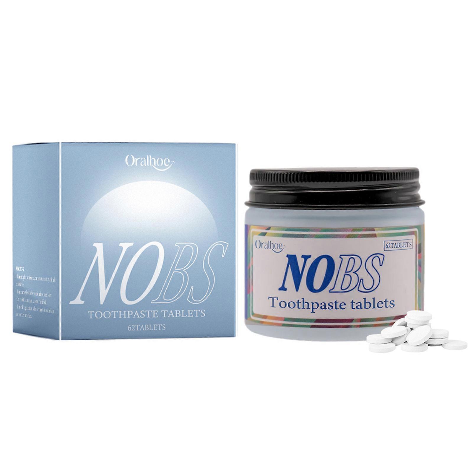62 Counts Fluoride-Free Toothpaste Tablets for Travel Friendly Natural Oral Care for Adults Teens