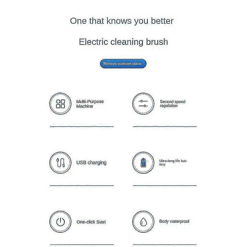 Wireless Electric Cleaning Brush Usb Rechargeable Brush White