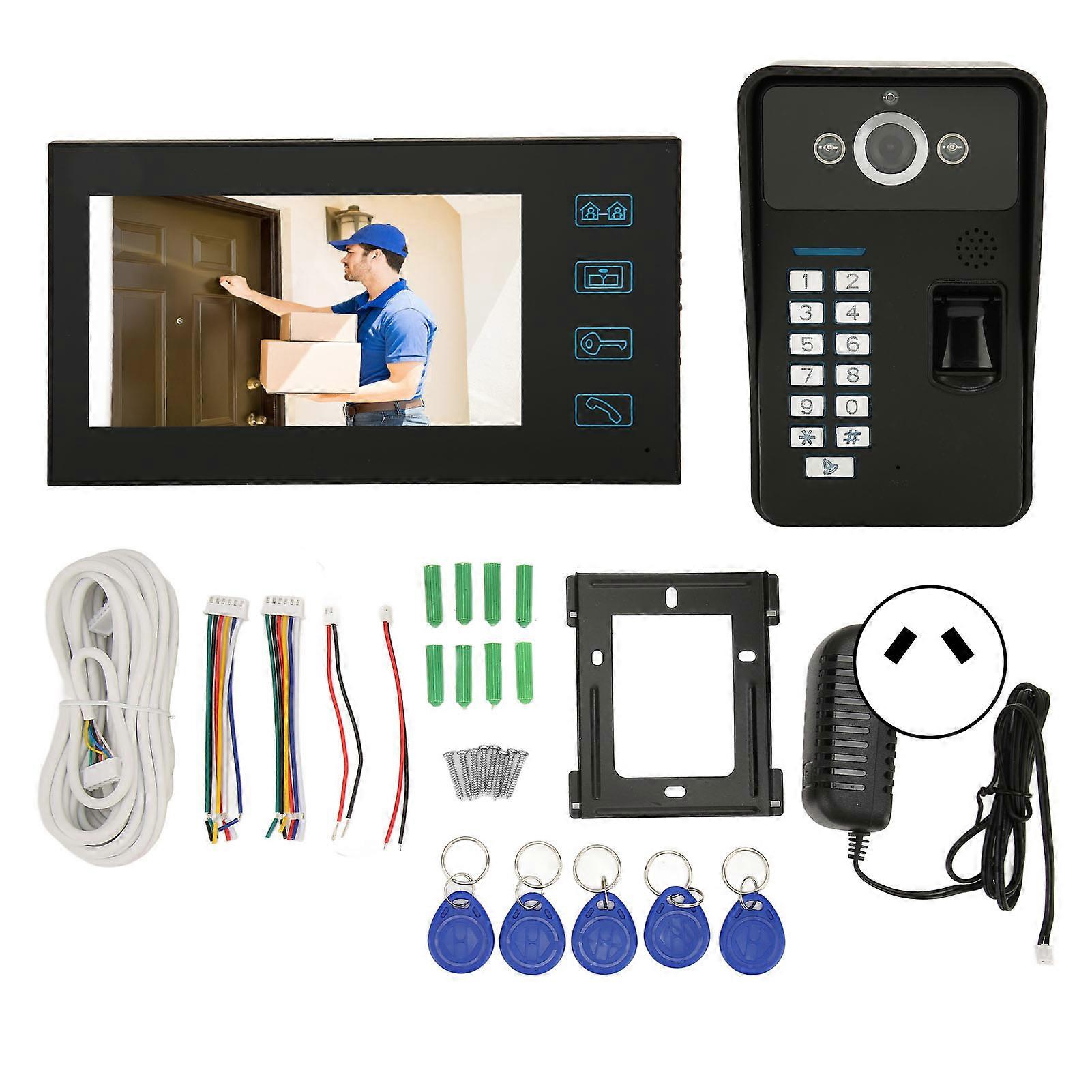 7 Inch Video Door 1000TVL Camera TFT Monitor Night Vision Phone Doorbell Intercom System for Office 100‑240V