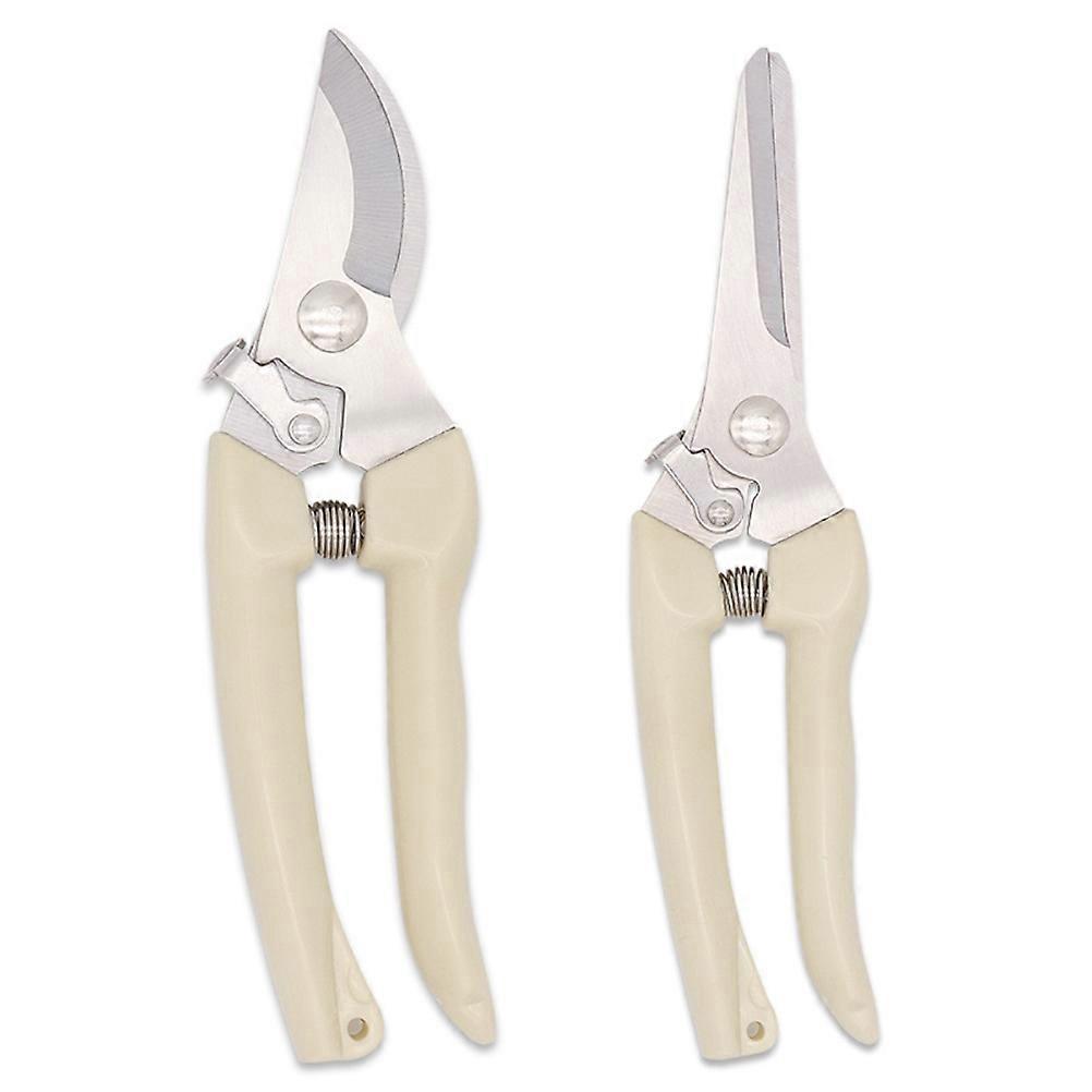2PCS Garden Pruning Shears Garden Hand Pruner Shear with Curved Blade and Bypass Pruning Shear