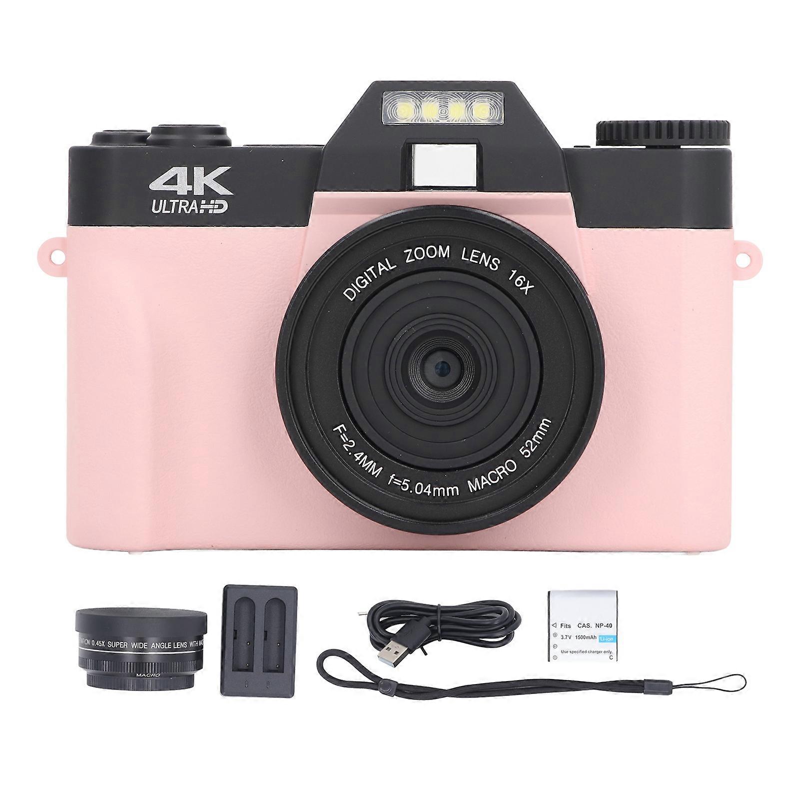 4K Digital Camera for Photography and Video, Autofocus, Anti-Shake, 56 MP, 3-inch Screen, 180 Degree, 16x Digital Zoom, for Travel