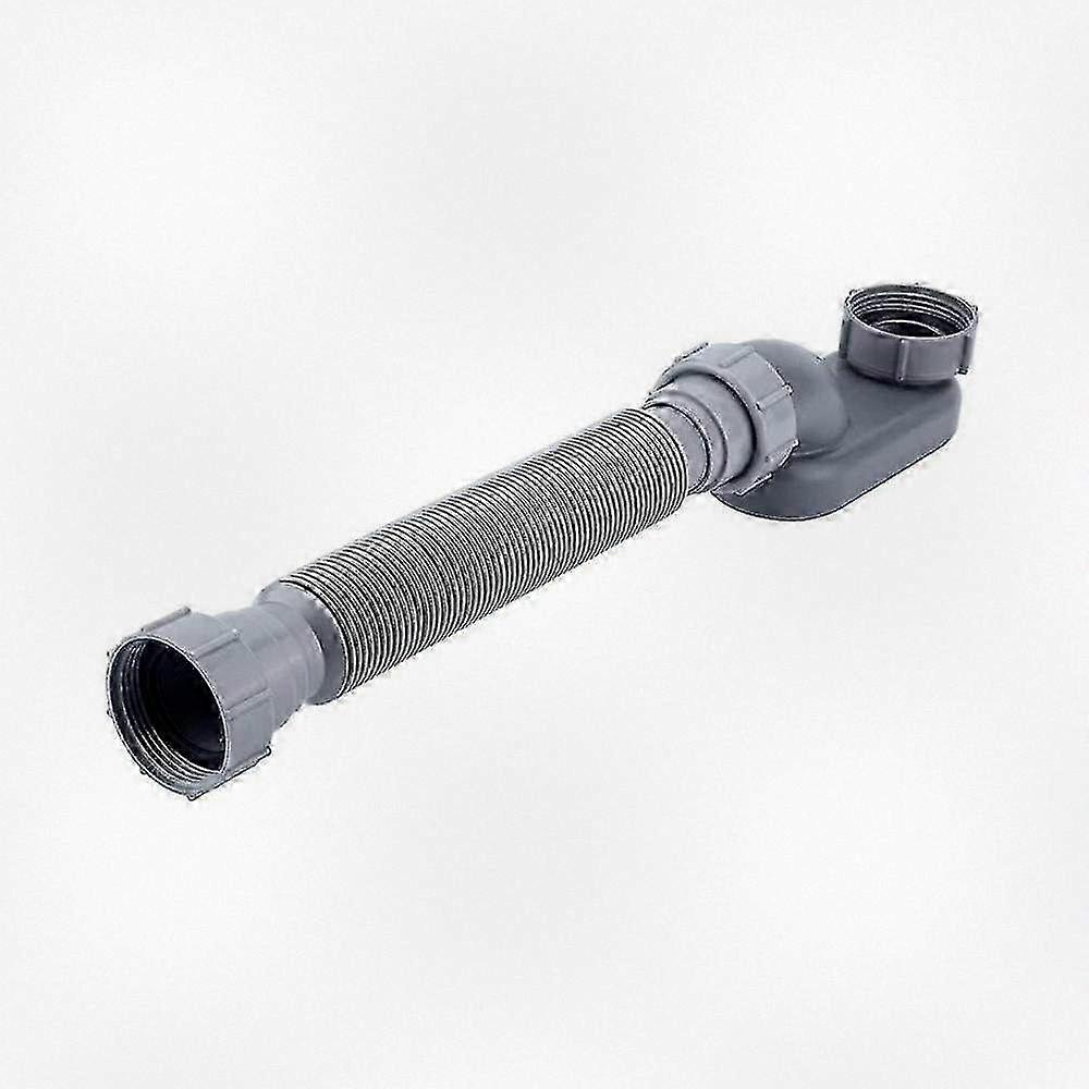 Low Profile 1 1/2 P Trap Flexible Bathtub Shower Drain Pipe Flat P Trap Free Standing Tub Drain for Bathing Use, Compatible with Various Brand Bathtub