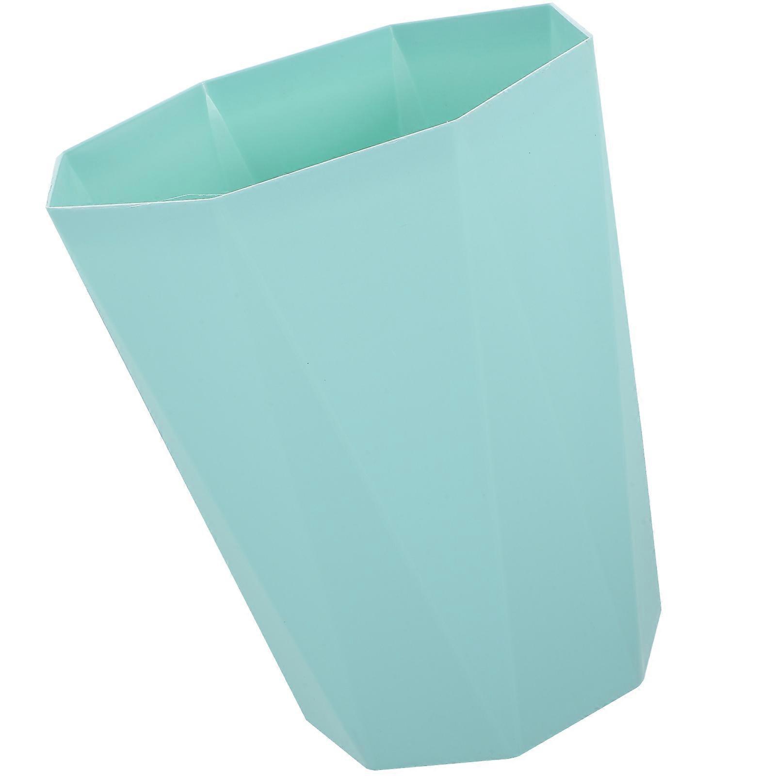 Diamond Pattern Compact Trash Can Emerald Household Garbage Bin for Kitchen Office Waste Disposal Storage
