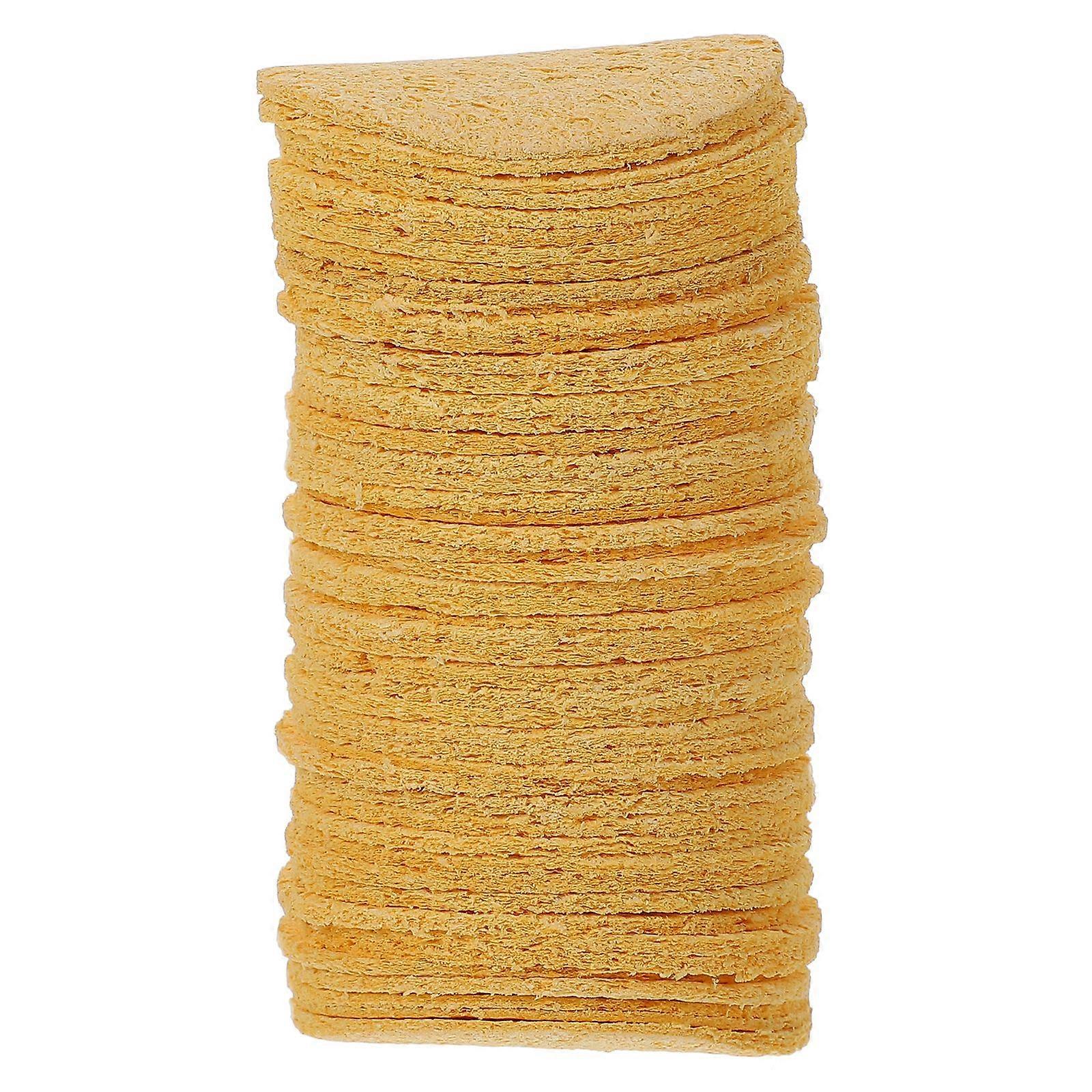 50Pcs Round Soldering Iron Cleaning Sponge Solder Tip Welding Clean Pads