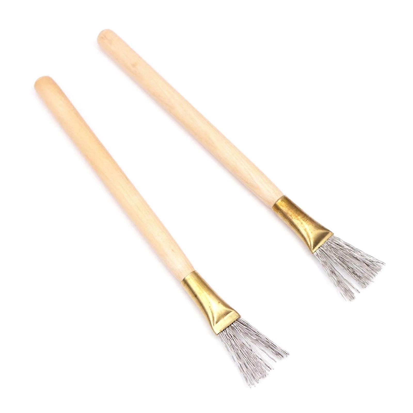 2 Pieces Essential Ceramic Clay Tools Thick/Thin Steel Wire Texture Brush Useful Clay Pottery Sculpting Texturing Tool