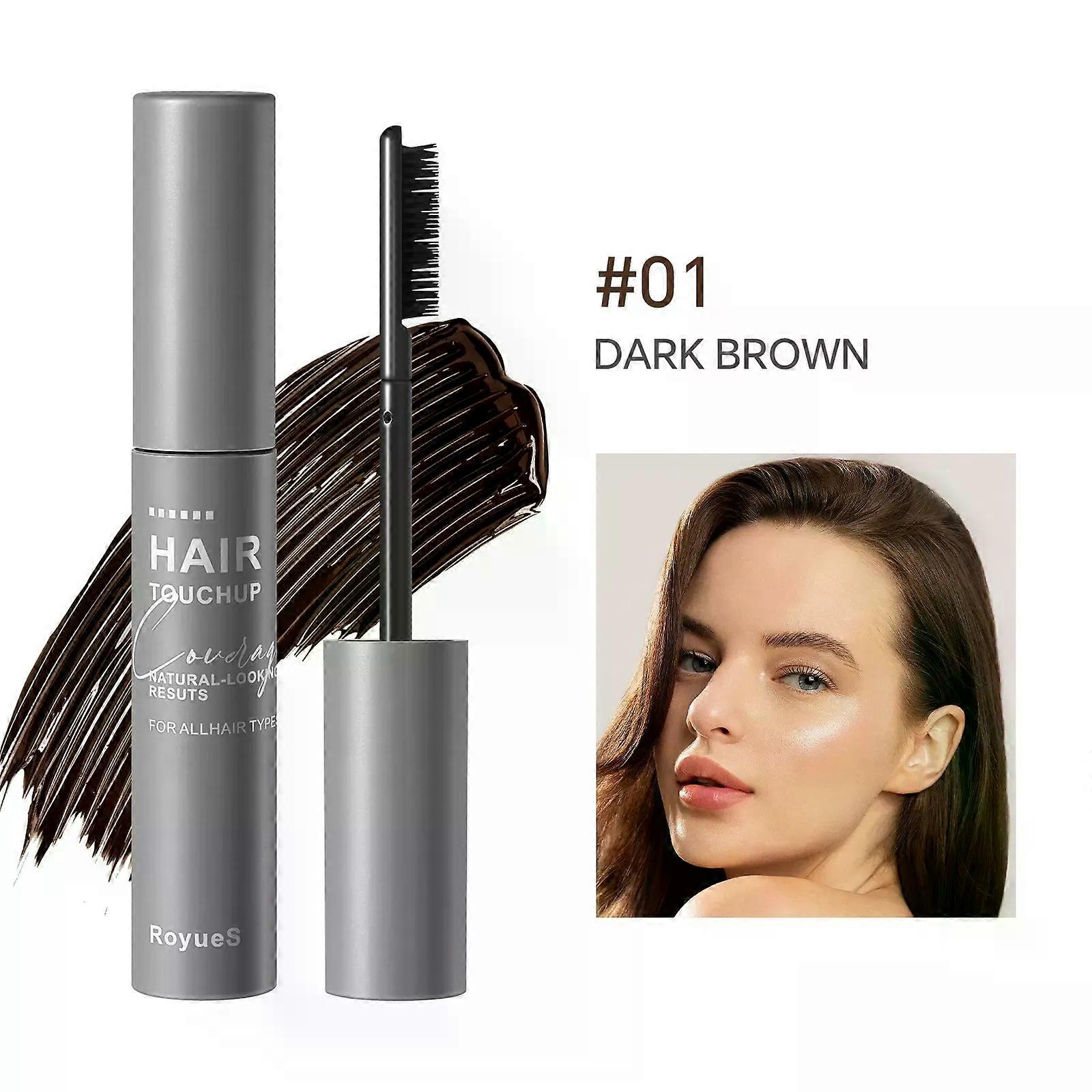 تغطية جذور الشعر باللون البني الداكن أو الأسود أو الرمادي، صبغة اللحية، ماسكارا الشعر، تغطية جذور الشعر، صبغة شعر مؤقتة، فرشاة ملونة، مقاومة للماء، مقاومة للتعرق، لون
