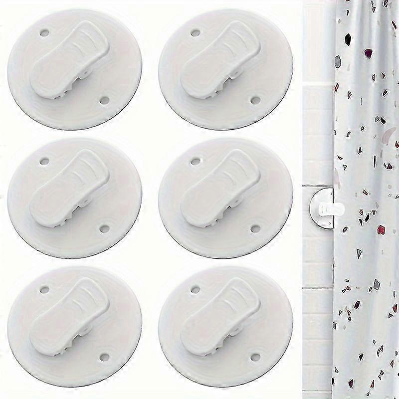 6Pcs Clear Shower Curtain Clips, Windproof Splash Guard Holders