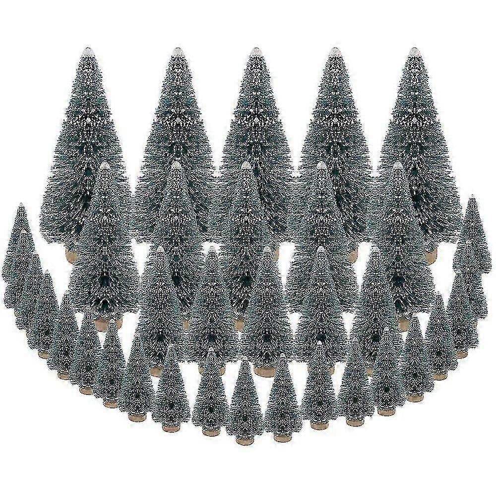 35 Pcs Miniature Christmas Tree Artificial Snow Frost Trees Pine Trees For Christmas Diy Craft Part (haoyi
