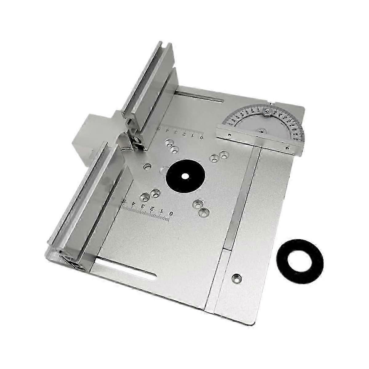 Router Table Insert Plate with Miter Gauge for Wood Milling, Board Trimming & Flipping, 3-Piece Tool