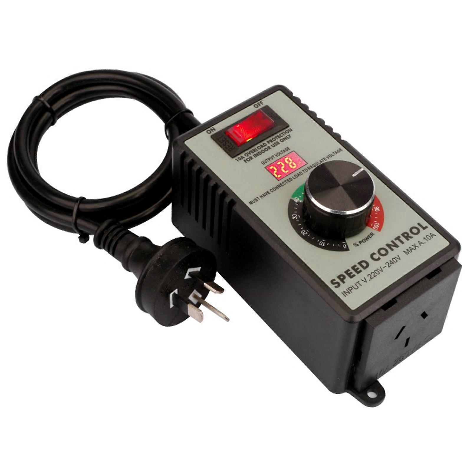 Electronic Voltage Governor AC Motor Speed Controller Variable Voltage Regulator Switch with LED Display for Router Exhaust Fan Grinder Drill