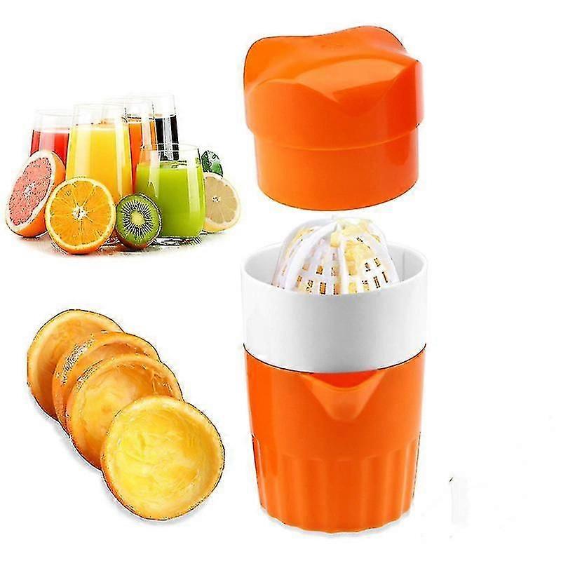 Hand Juicer Citrus Orange Squeezer Manual Lid Rotation Press Reamer For Lemon Lime Grapefruit With Strainer Container