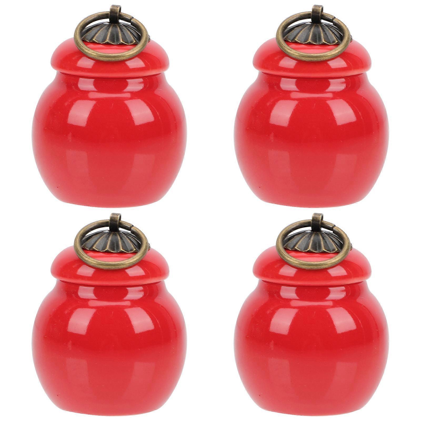 Powder Jars with Tight-Fitting Lids, Retro Design