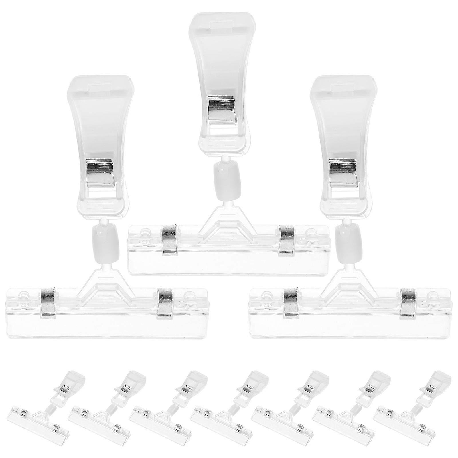 Läpinäkyvät kääntyvät hintanäyttöpidikkeet 10 kpl pakkaus supermarketteihin ja vähittäiskauppoihin Helppo asentaa kylttipidikkeen pidikkeet