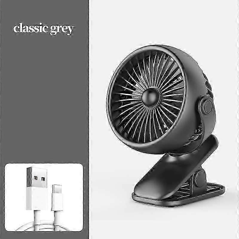 1Pc Portable Usb Rechargeable Table Fan Clip-On Type Desk Fan 360Degree Rotation