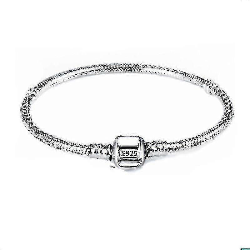 Bracelets Fit Diy Bead Solid Silver Chain Charm Bracelet 20cm