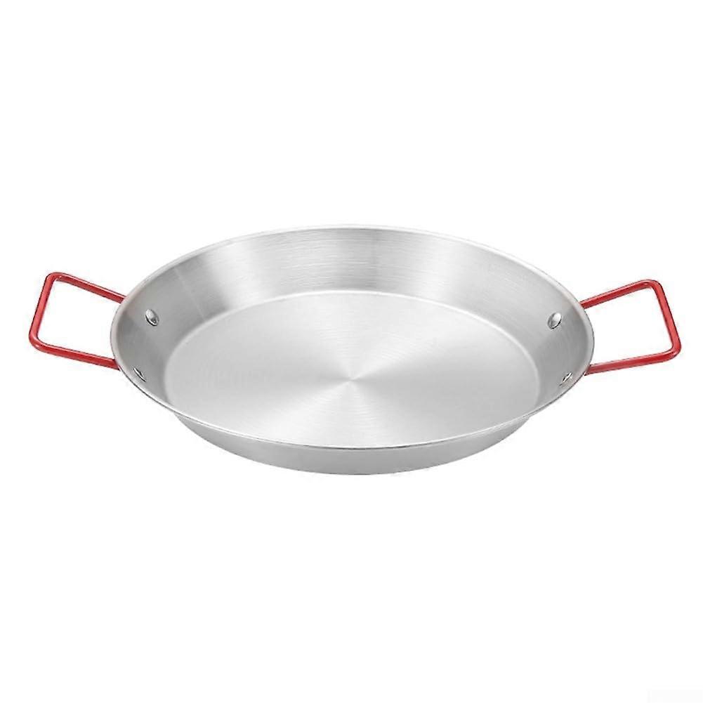 Stainless Steel Seafood Pan Paella Pan Non Stick Serving Plate Pot Pan Snack Tray with Double Ears (20cm) 20 cm