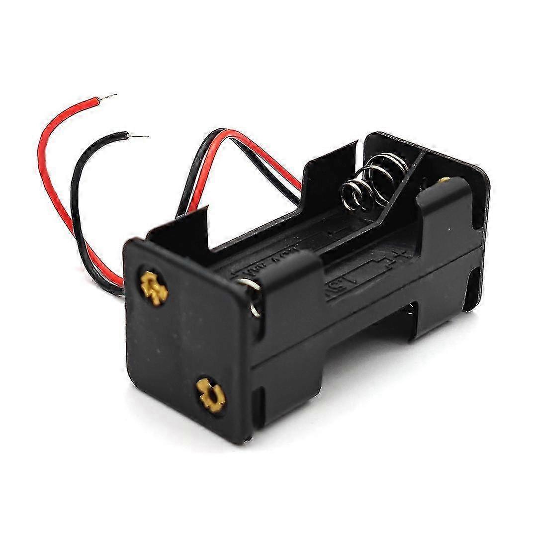 Jinzhaolai 4 AAA 6V Battery Holder Case with Wire Lead - Double Side Spring Plastic Battery Box for AAA Batteries