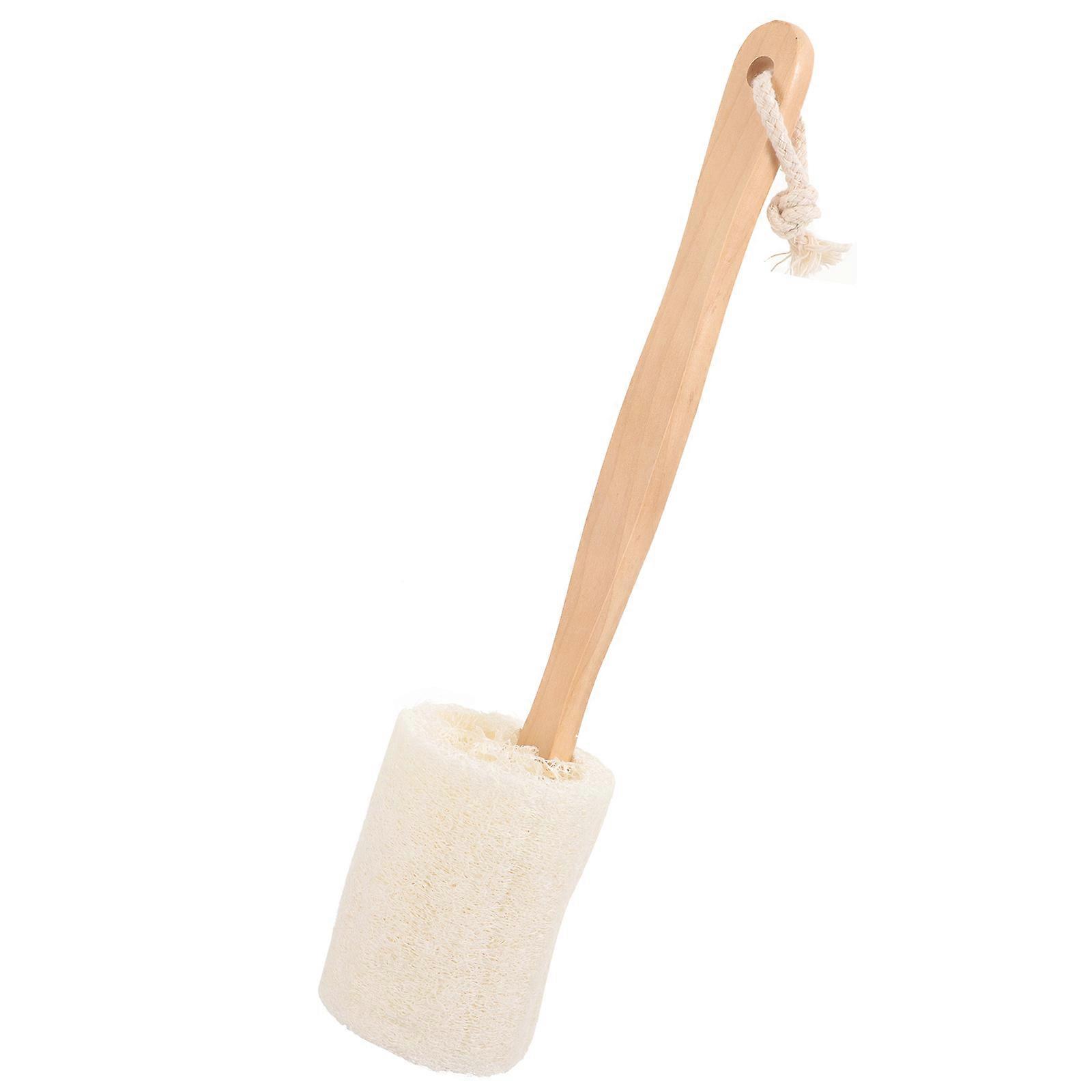 Handheld Bath Exfoliating Brush with Natural Loofah Stick for Daily Skin Care – Lightweight, Comfortable Design for Scrubbing and Refreshing