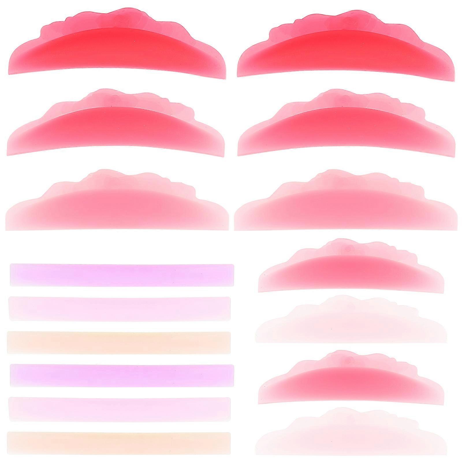 Eyelash Perming Supplies Silicone Pads For Salon Use C-Shaped Red 4.9x0.5cm Eyelash Lifting 8Pairs