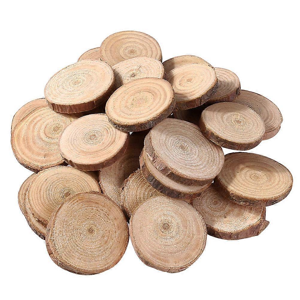 Unpainted Woods Slices Round Disc Craft Diy Crafts Table Numbers Simple Style 3 X 3 X 0.6 Cm 50 Pcs