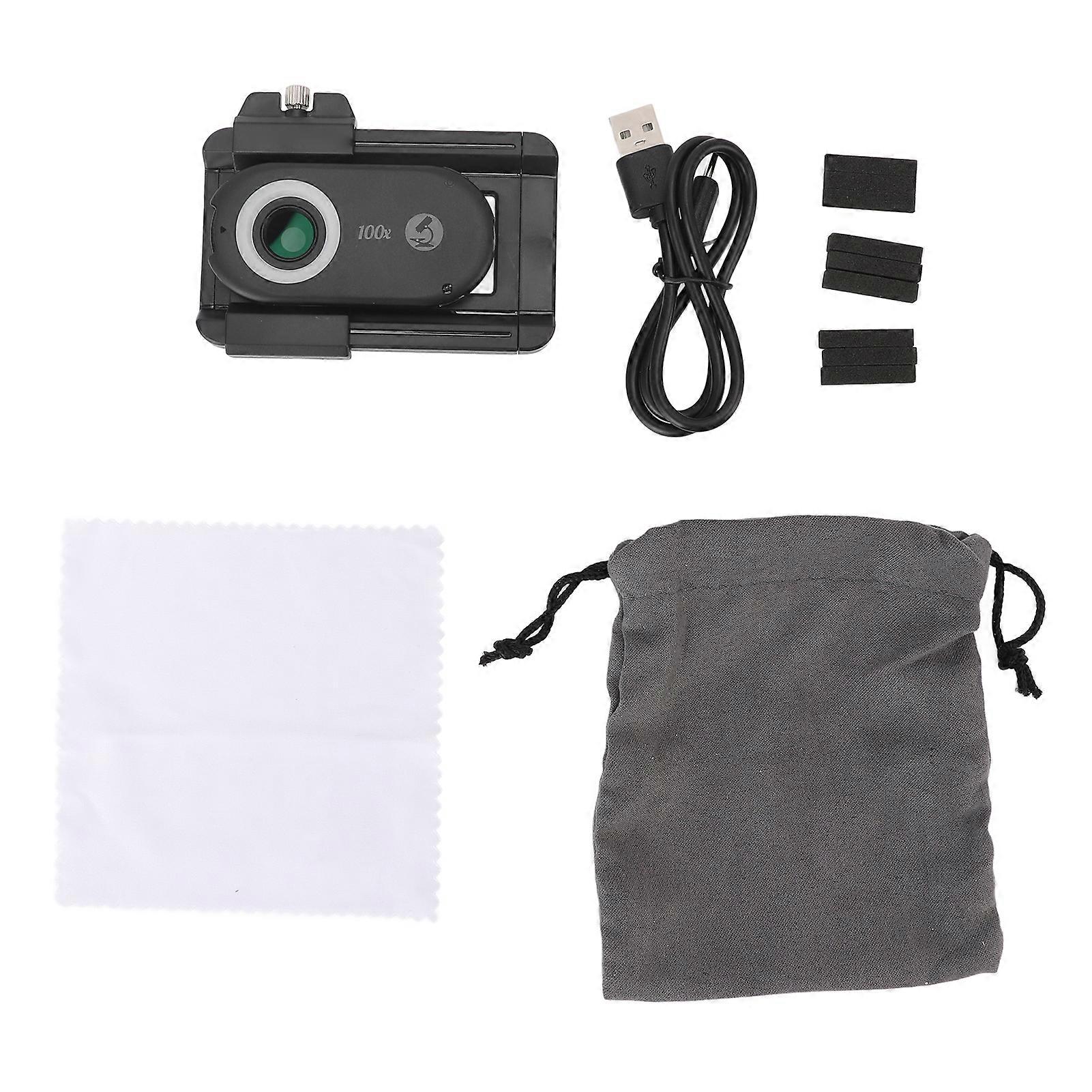 100X Phone Microscope Lens with LED & CPL Filter - Universal Clip for Smartphones