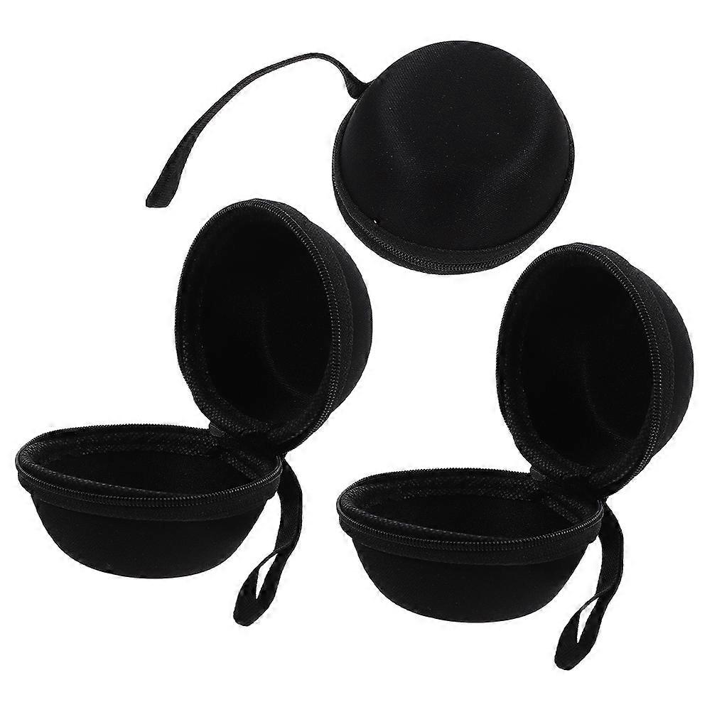 EVA Gyro Ball Storage Bag Easy Access Pouch for Travel Gym Use Black Color 3Pcs