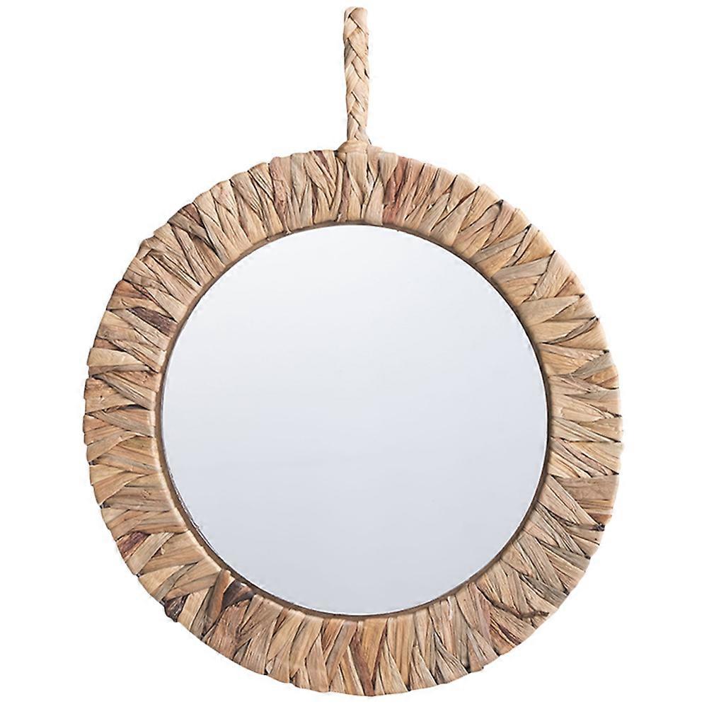 Rustic Style Woven Mirror Wall Hanging Decorative Bedroom Multi 34.5CM 1Pack