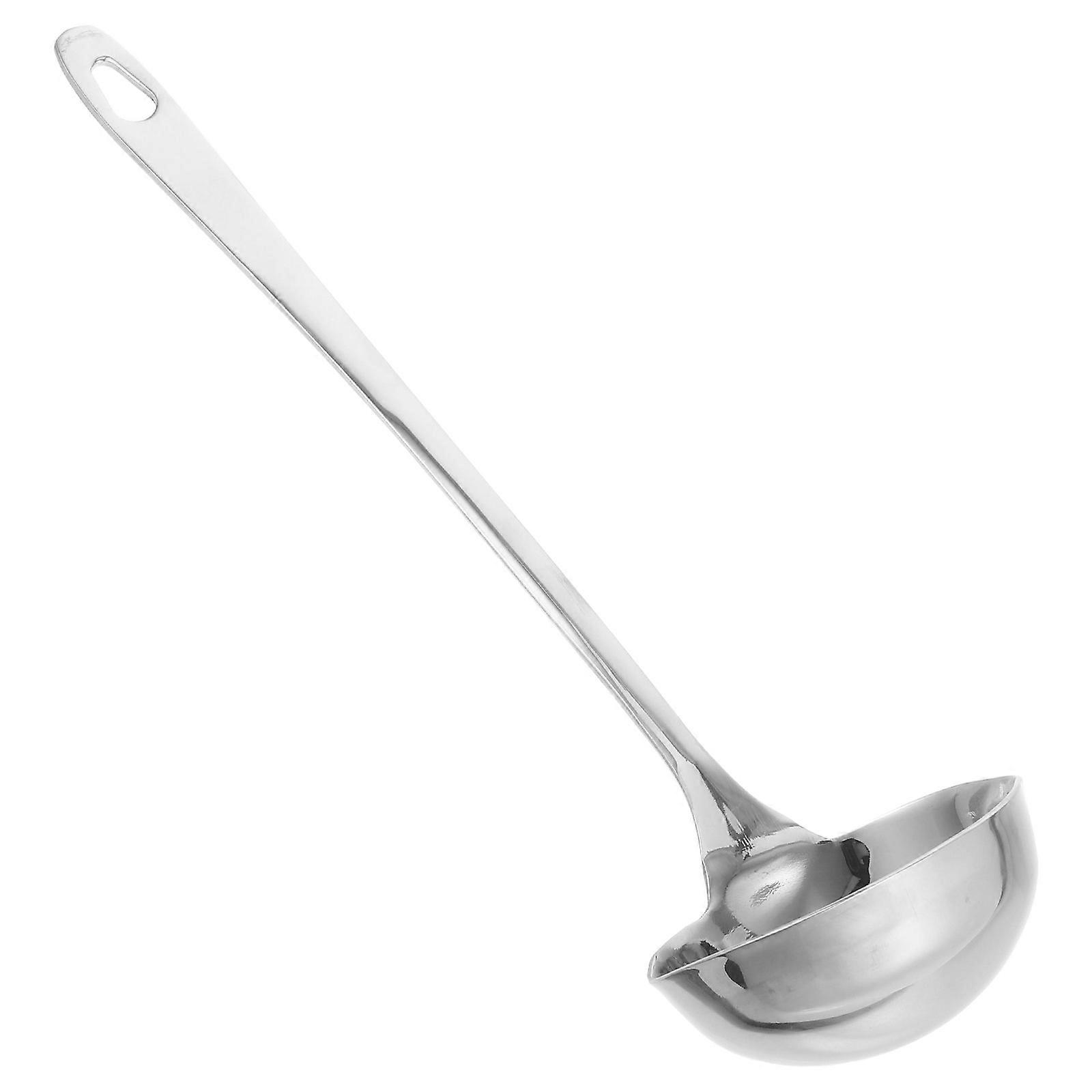 Small Soup Ladle Stainless Steel Ladle Utensil Home Use Silver Double Spout Easy-to-Clean 1Pack