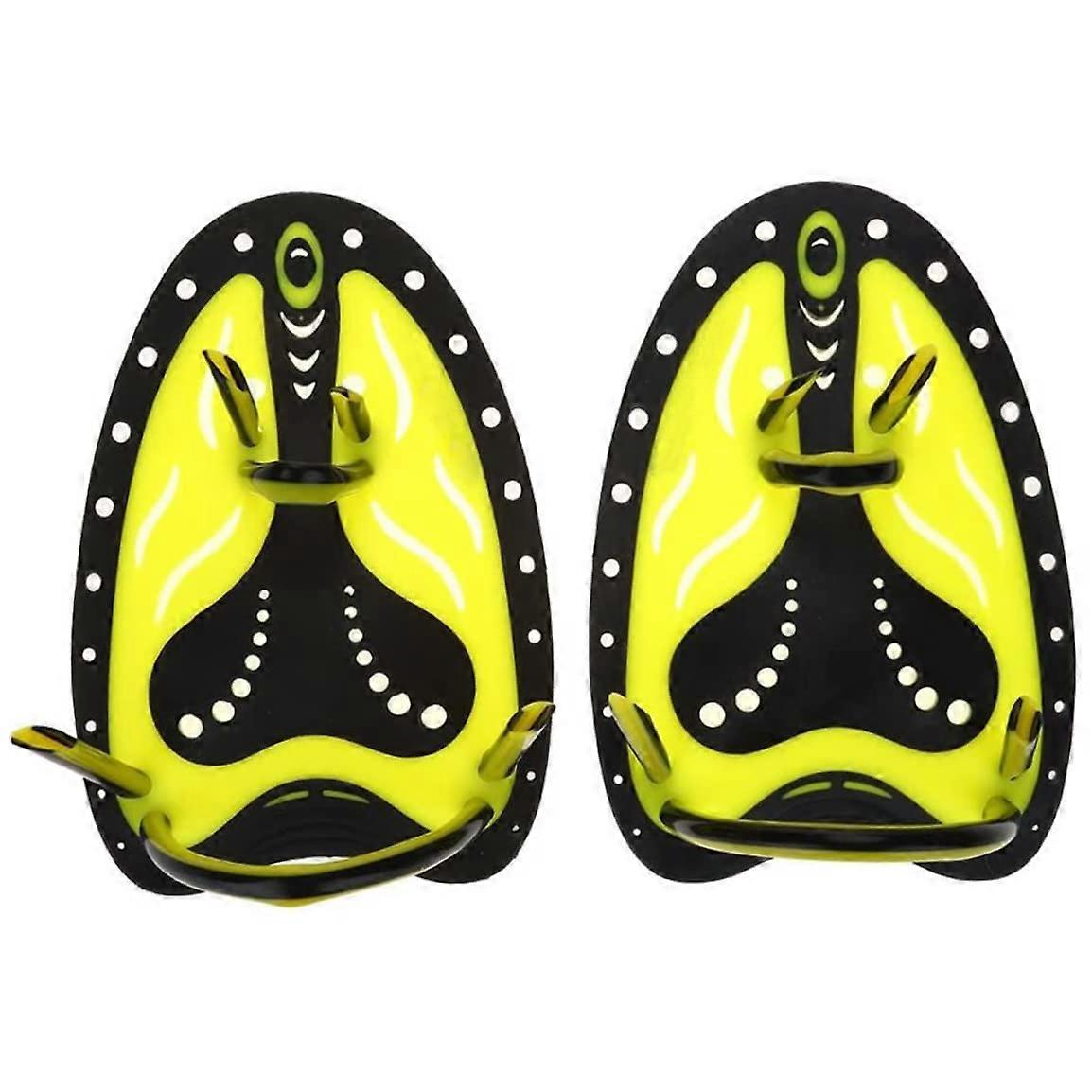 Swimming Paddle Power Hand Paddles Swimming Training Tools for Yellow Adjustable