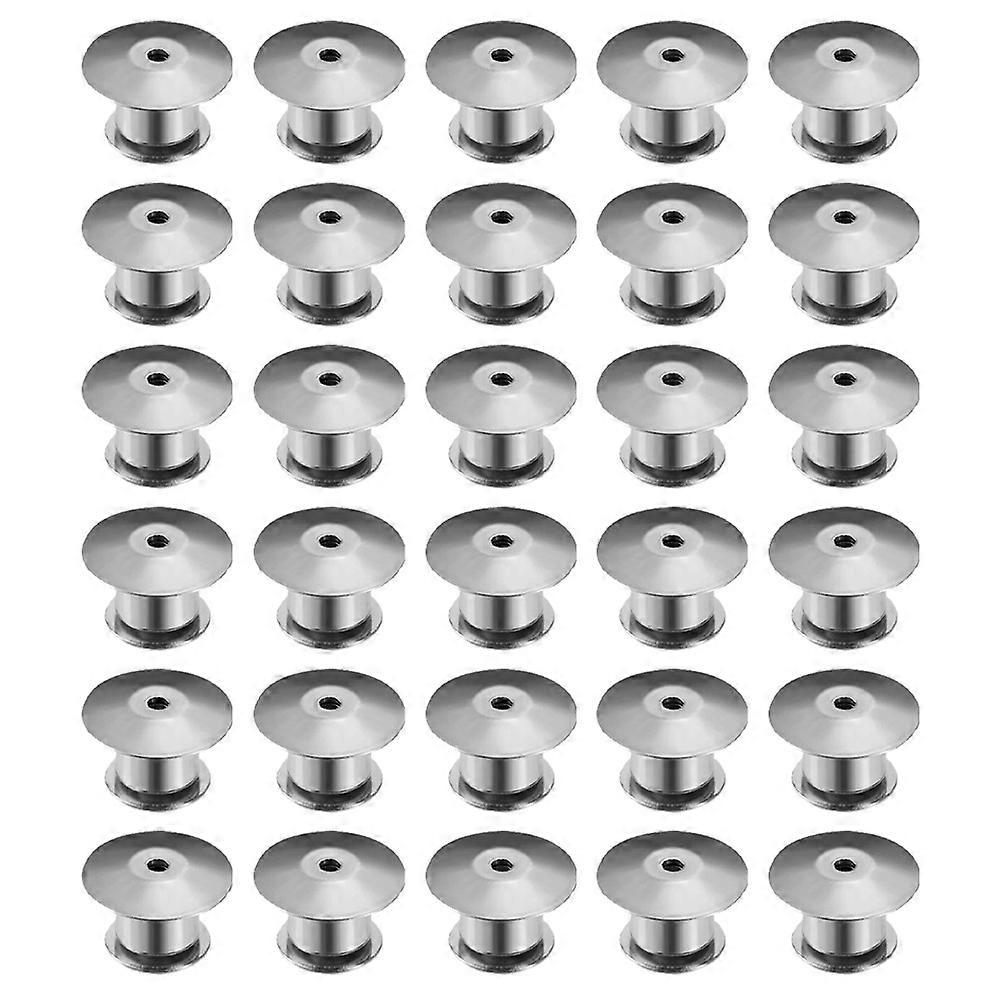 30pcs Round Head Brooch Clasp Durable Fixing Buckle for DIY Crafts, Badges, Jewelry Making – Universal Accessory for Vests, Hats