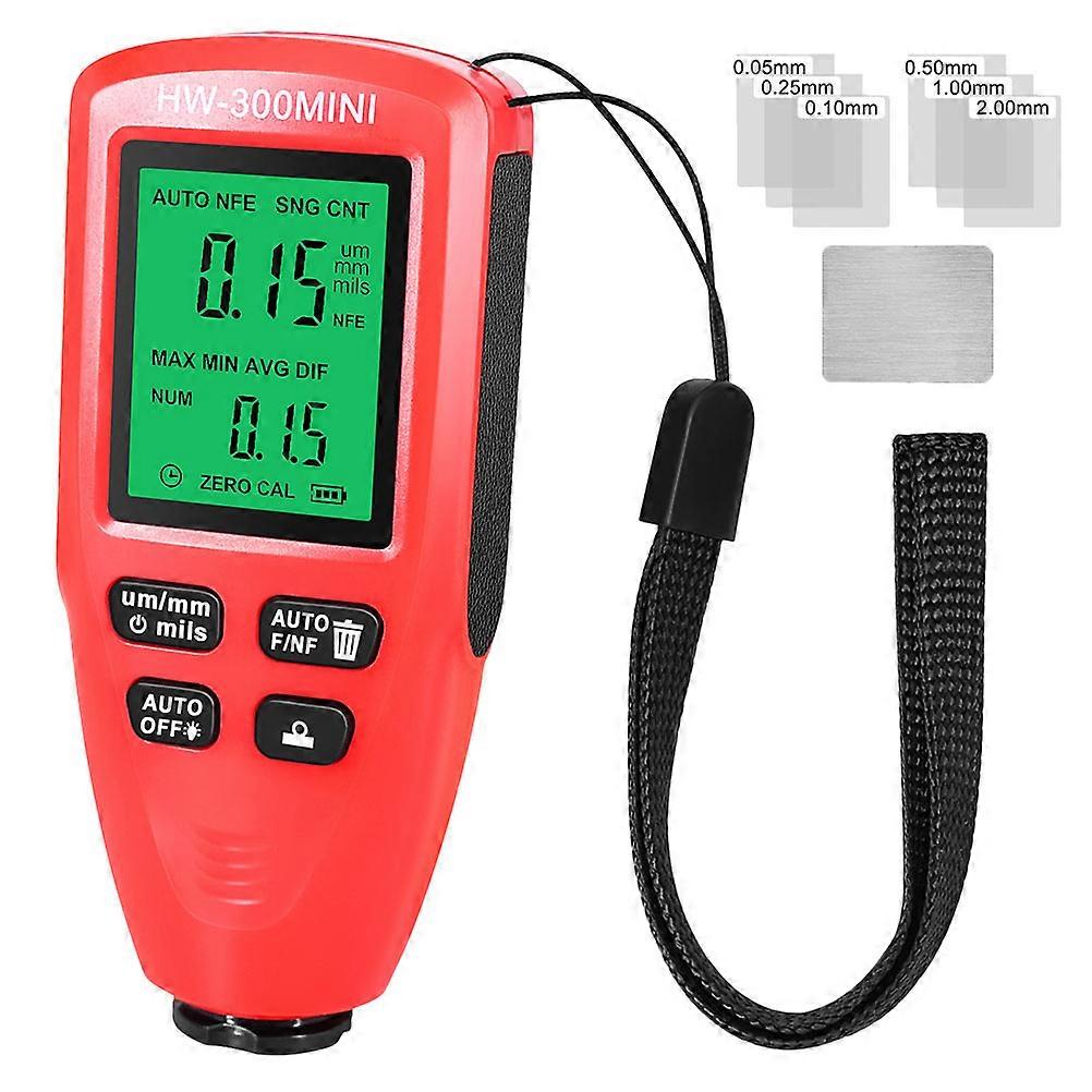Automotive Coating Thickness Gauge, Non Destructive Paint Depth Tester for Car and Anodized Coatings, Precision Battery Indicator for Various