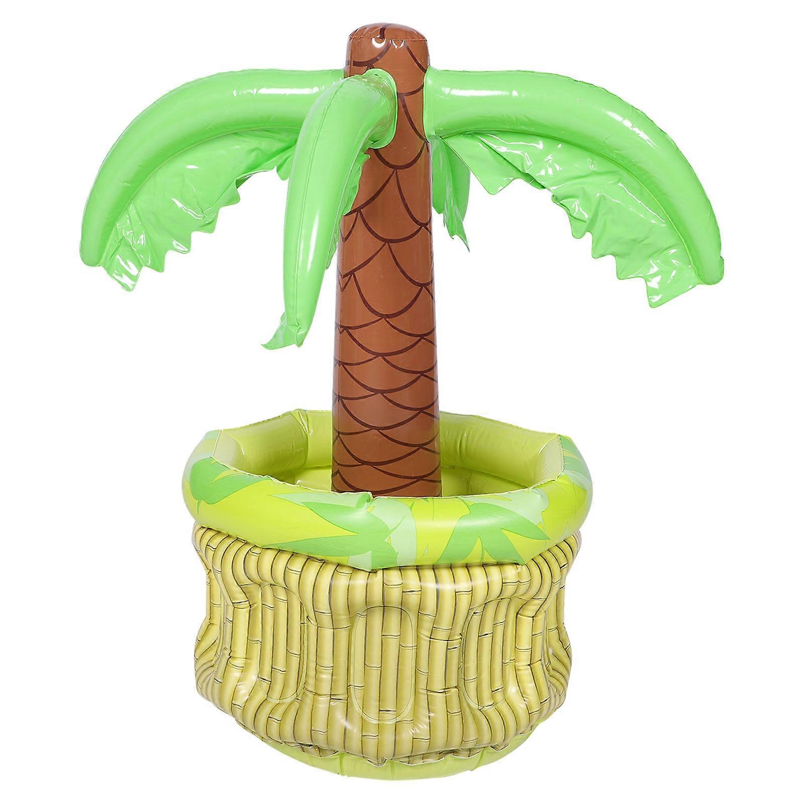 Reusable Inflatable Cooler Inflatable Palm Tree Ice Bucket Summer Pool Party Style Seaside Decor 70x70cm 1Set