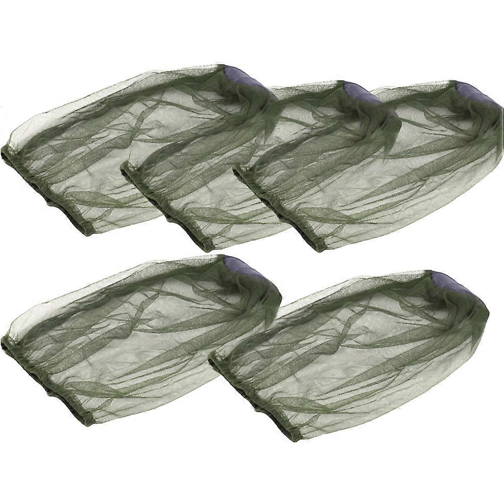 Net Hat For Bugs Insect Prevention Cap Bee Feeding Army Green 8Pcs