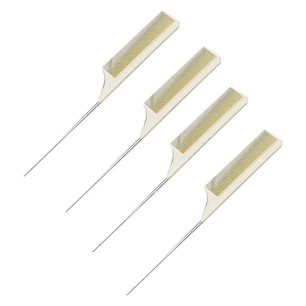 Parting Combs For Braiders With Steel Needle Tail 4Pcs
