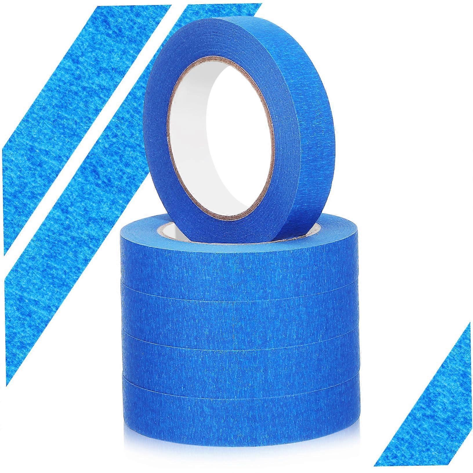 5 Rolls Washi Tape Decorative Paper Tape for Scrapbooking, Watercolor Paper, General Purpose, Blue