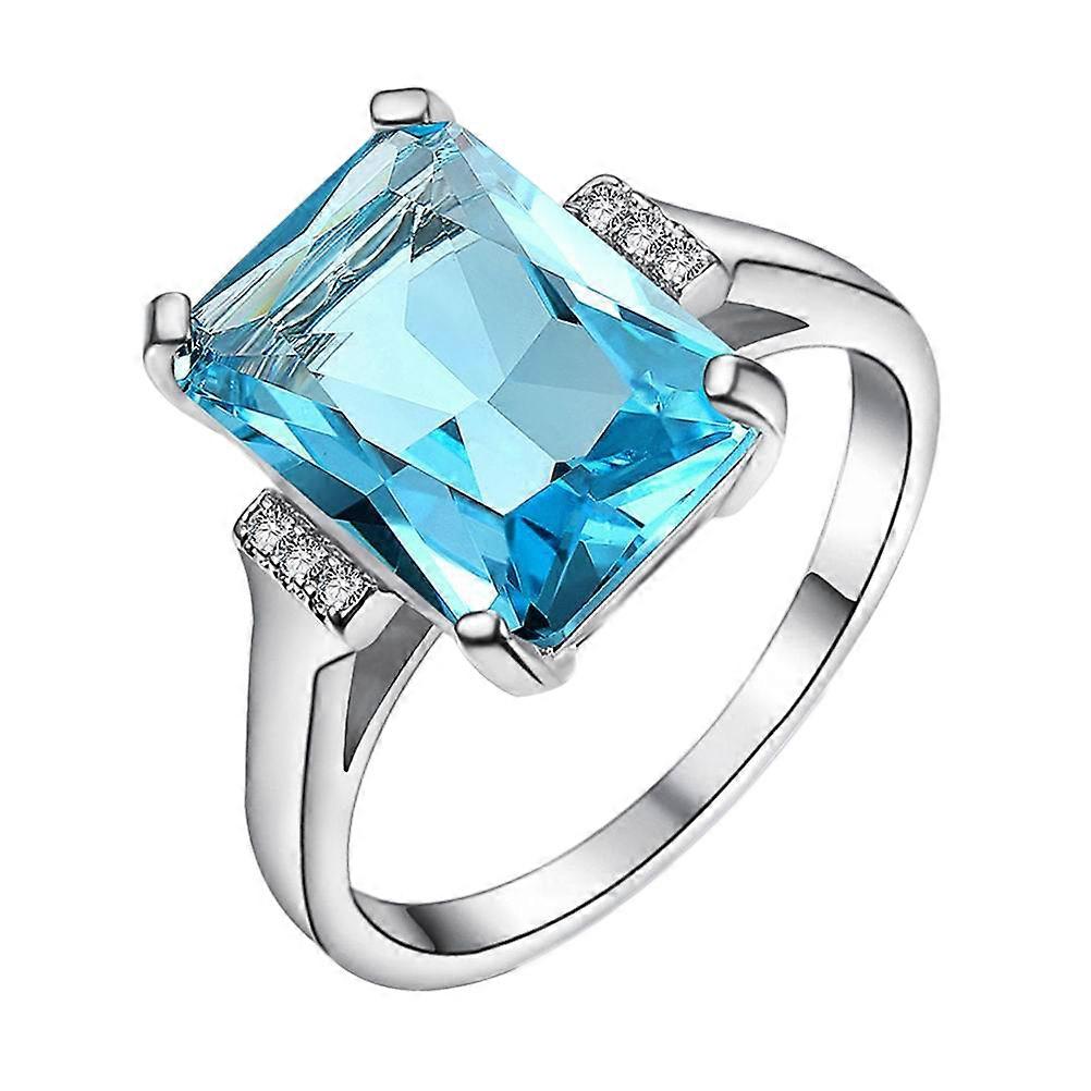 Promise Rings for Her Topaz Women's Ring Classic and Elegant Style Party Accessory Sky Blue 1Set