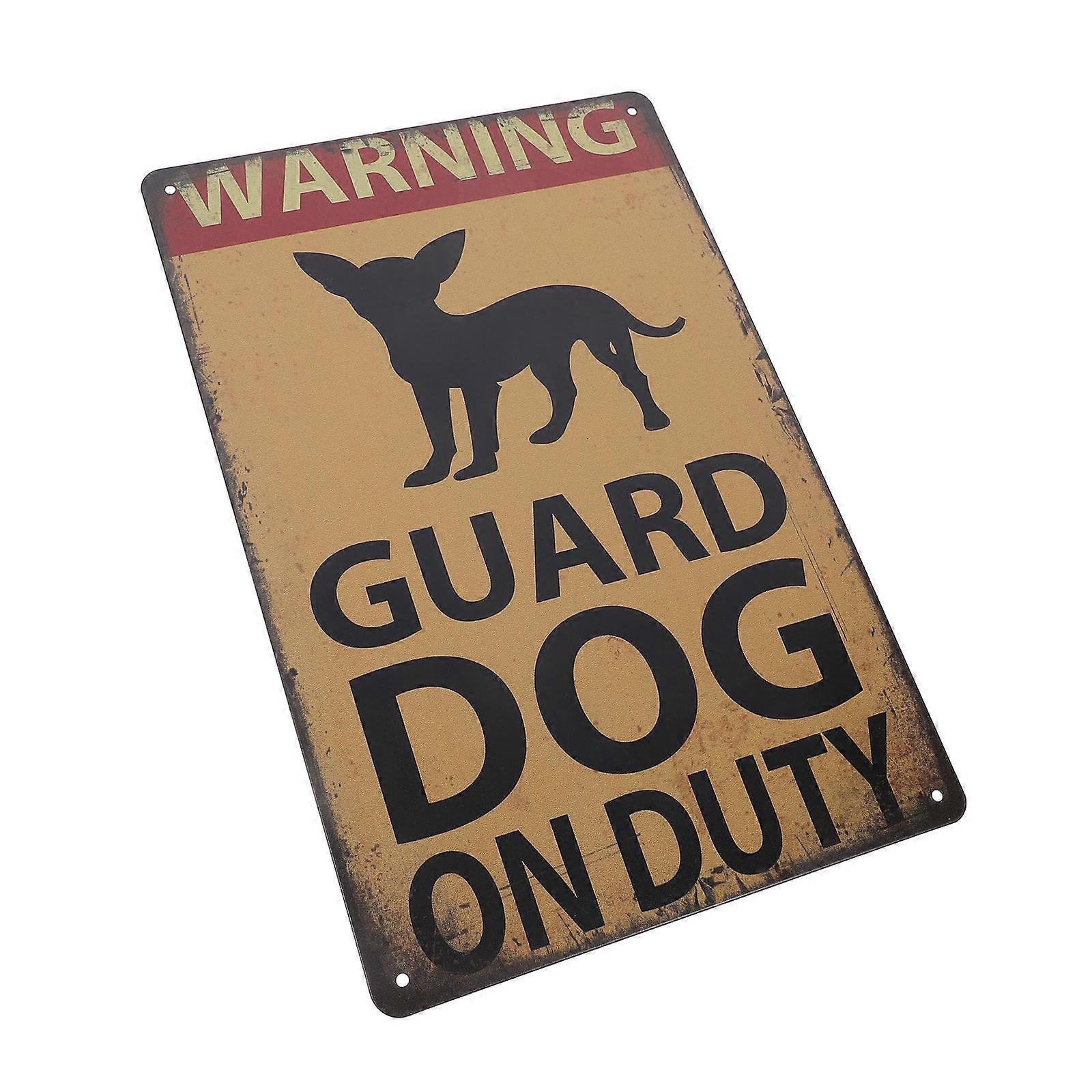 Beware Of Dog Sign Metal Tinplate Waterproof Sturdy Easy Mounting For Fence Yard Window 1Set
