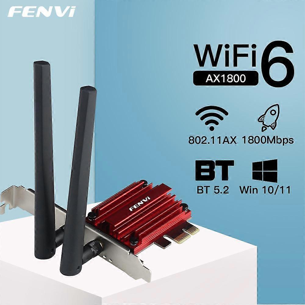 FENVI Wireless WiFi 6 PCIe Adapter AX1800 Wireless Desktop PCIe Adapter For Bluetooth 5.2 802.11AX Dual