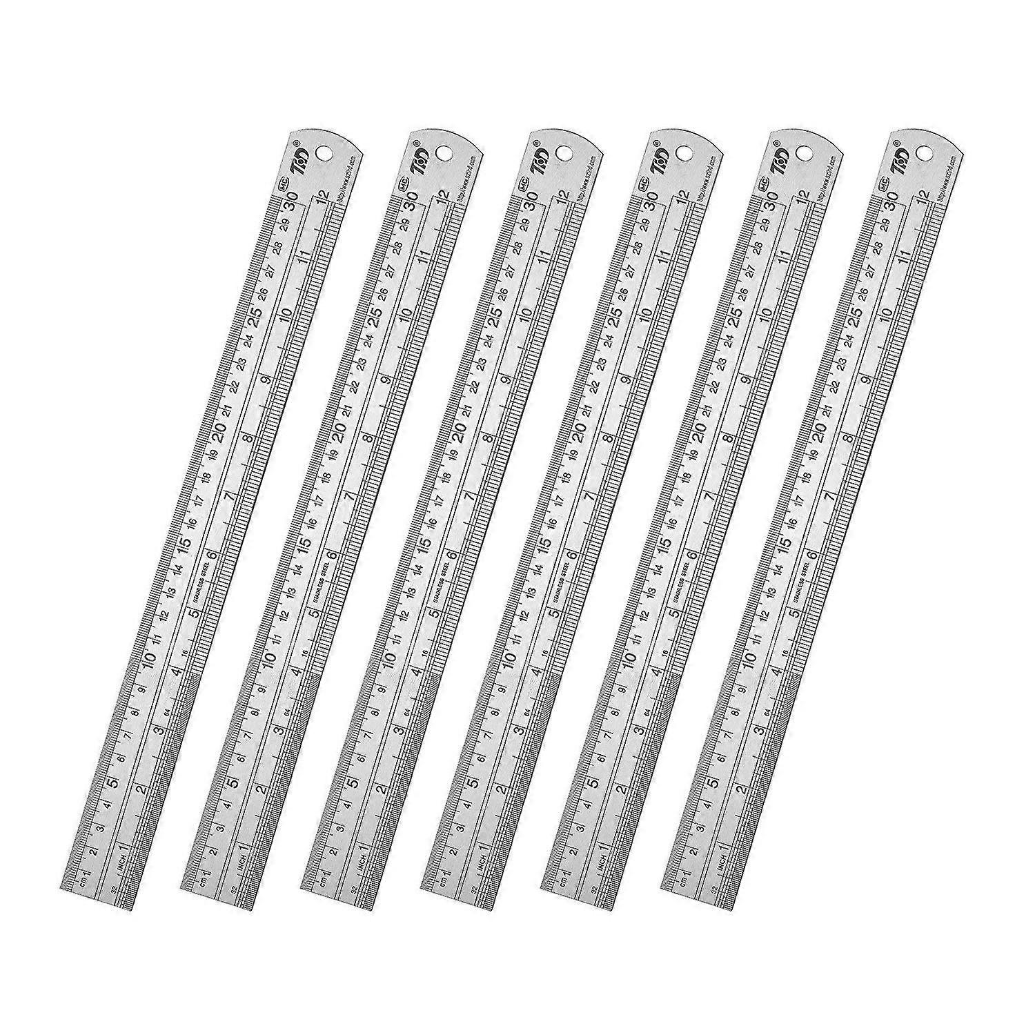 Régua de aço inoxidável de 12 polegadas régua de metal de borda reta para medição