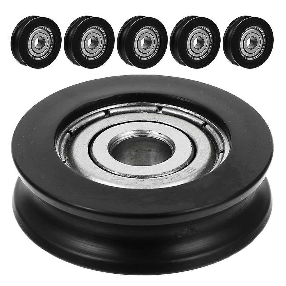 6pcs Metal Sliding Door and Window Pulley Set with Black Nylon Rollers for Wardrobe, Cabinet, and Hanging Applications