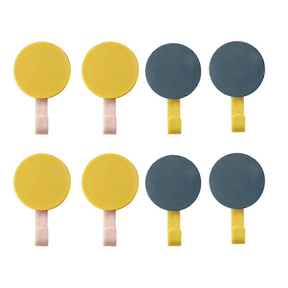 Flat Stick On Hooks Hanging Hook Heavy Duty Bathroom Smooth Surface Application 8Pcs