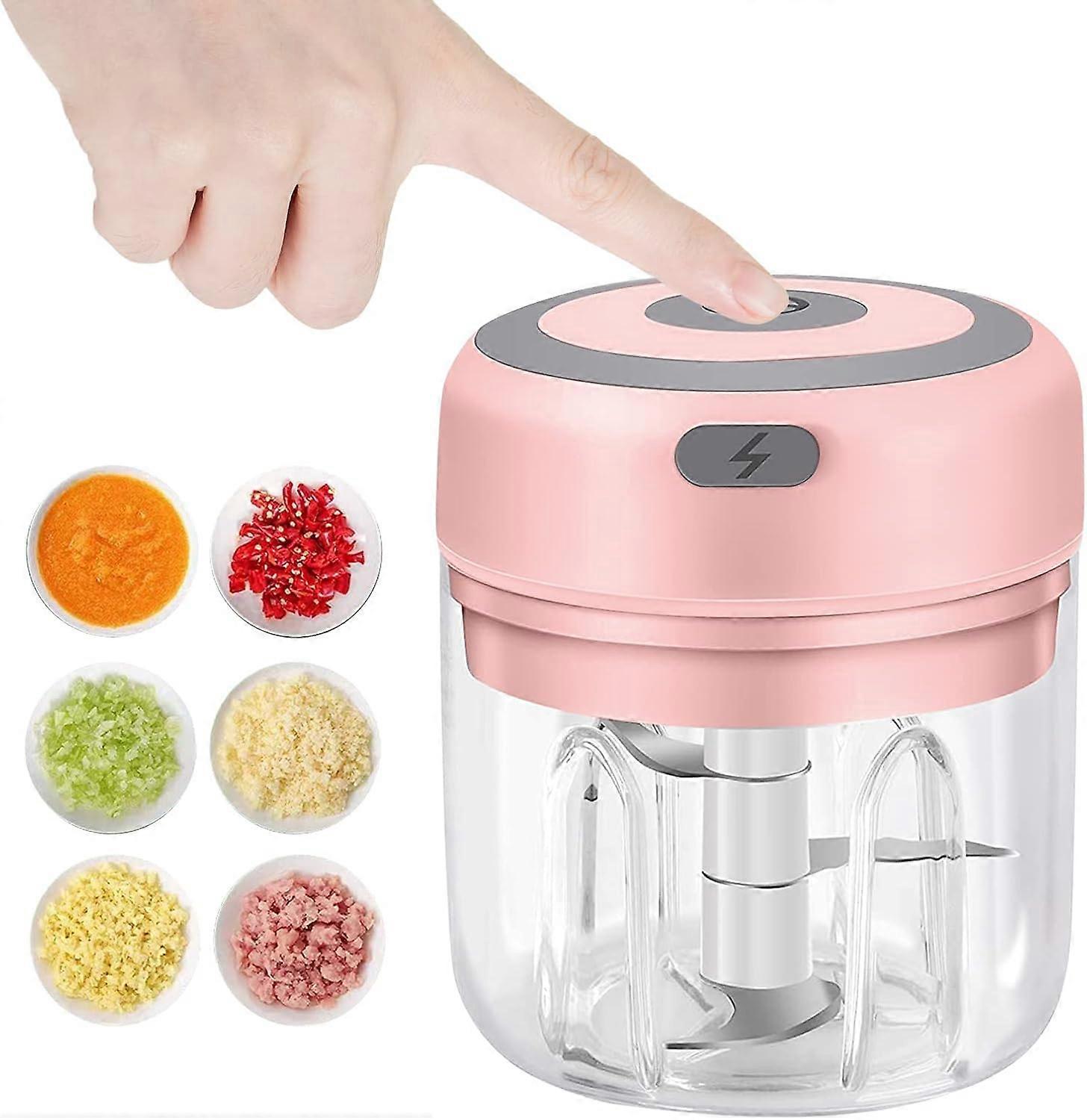Electric Garlic Chopper - 250ml Mini Food Processor for Garlic, Ginger, Pepper & Vegetables