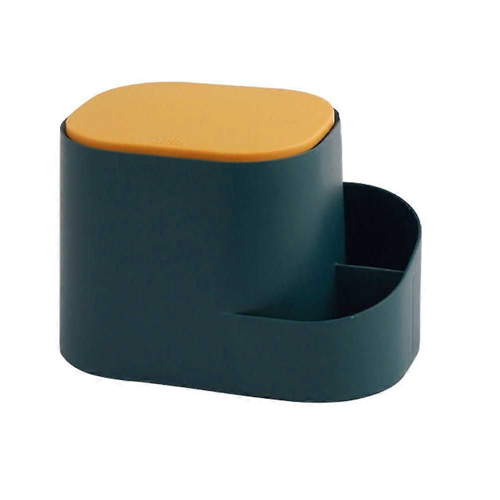 Table Trash Can Desktop Bin Cartoon Design for Home Use Dark Green 21X13X14CM Trash Storage 1Pack