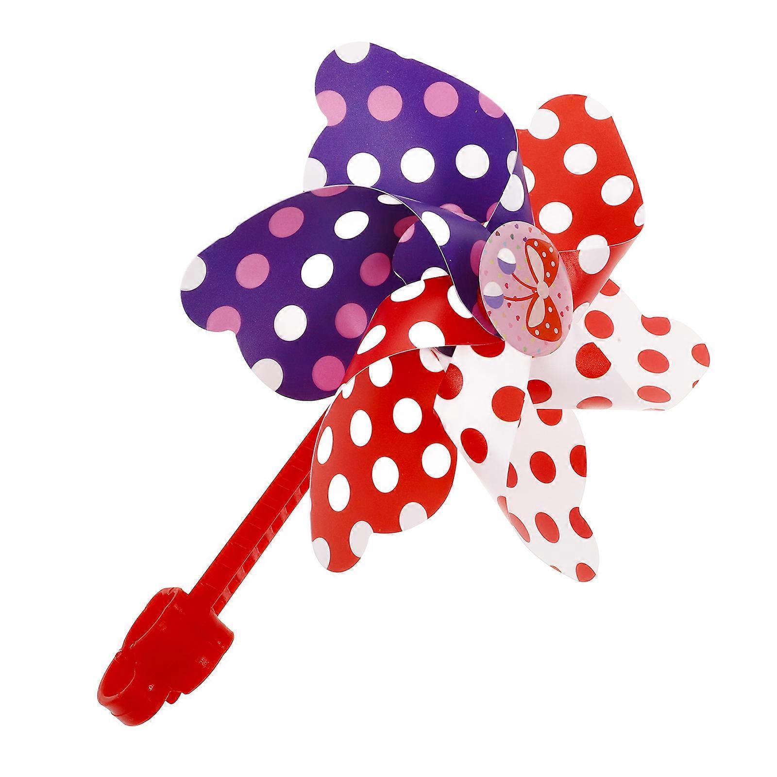Bicycle Decoration For Kids Windmill Accessories Round Dot Pattern Whimsical Fun Design 1Set