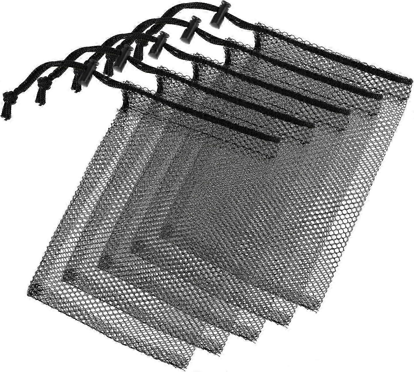 5 pcs sacs en maille petit, 20x15cm sacs à cordon Sacs en maille, sacs à cordon Sacs d’emballage Sacs en maille, sacs en maille noire Jouets de sable pour voyage, Cosmet