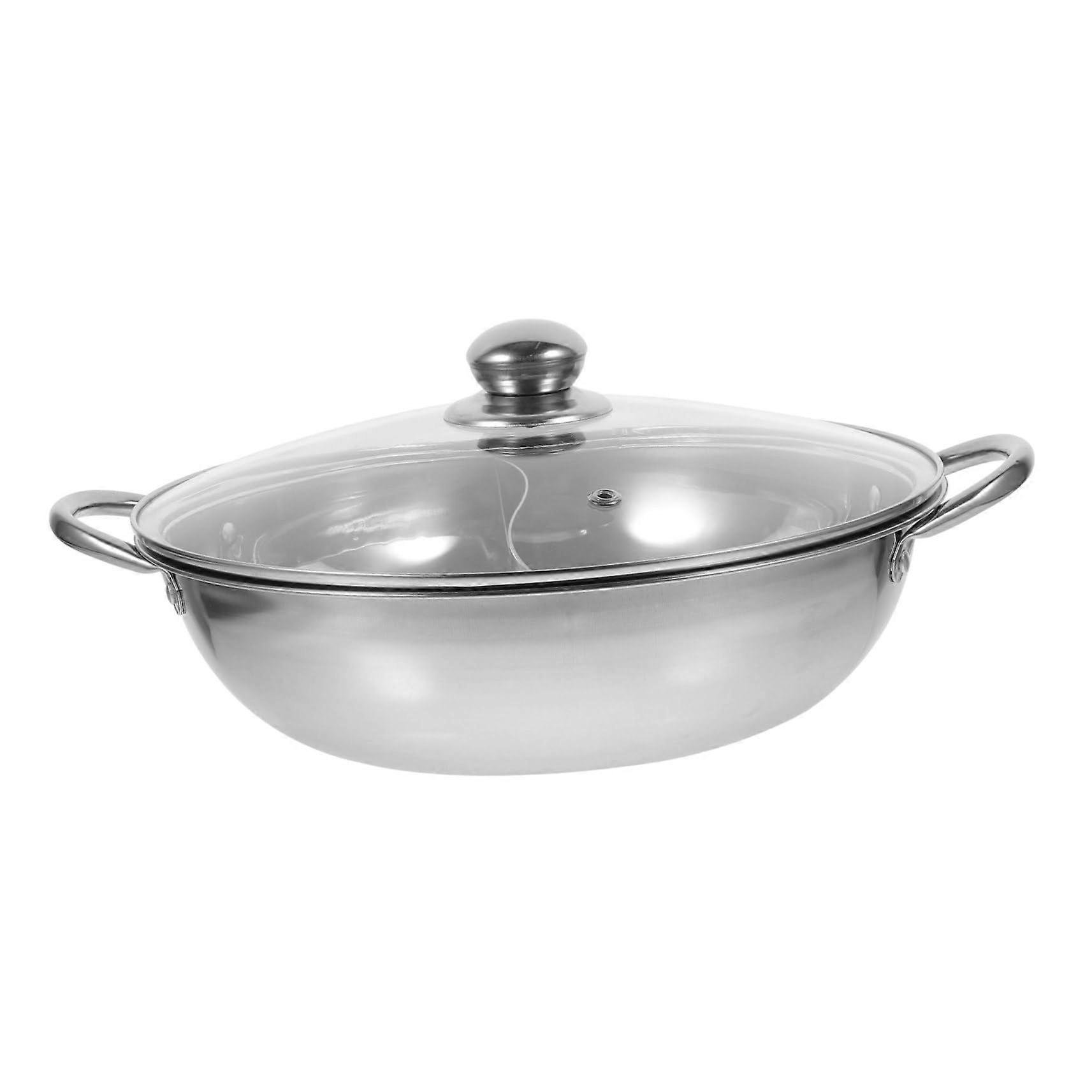Multifunctional Divided Hot Pot Cooking Pot with Lid for Induction and Gas Stoves, Kitchen Accessory for Delicious Soups and Fondue