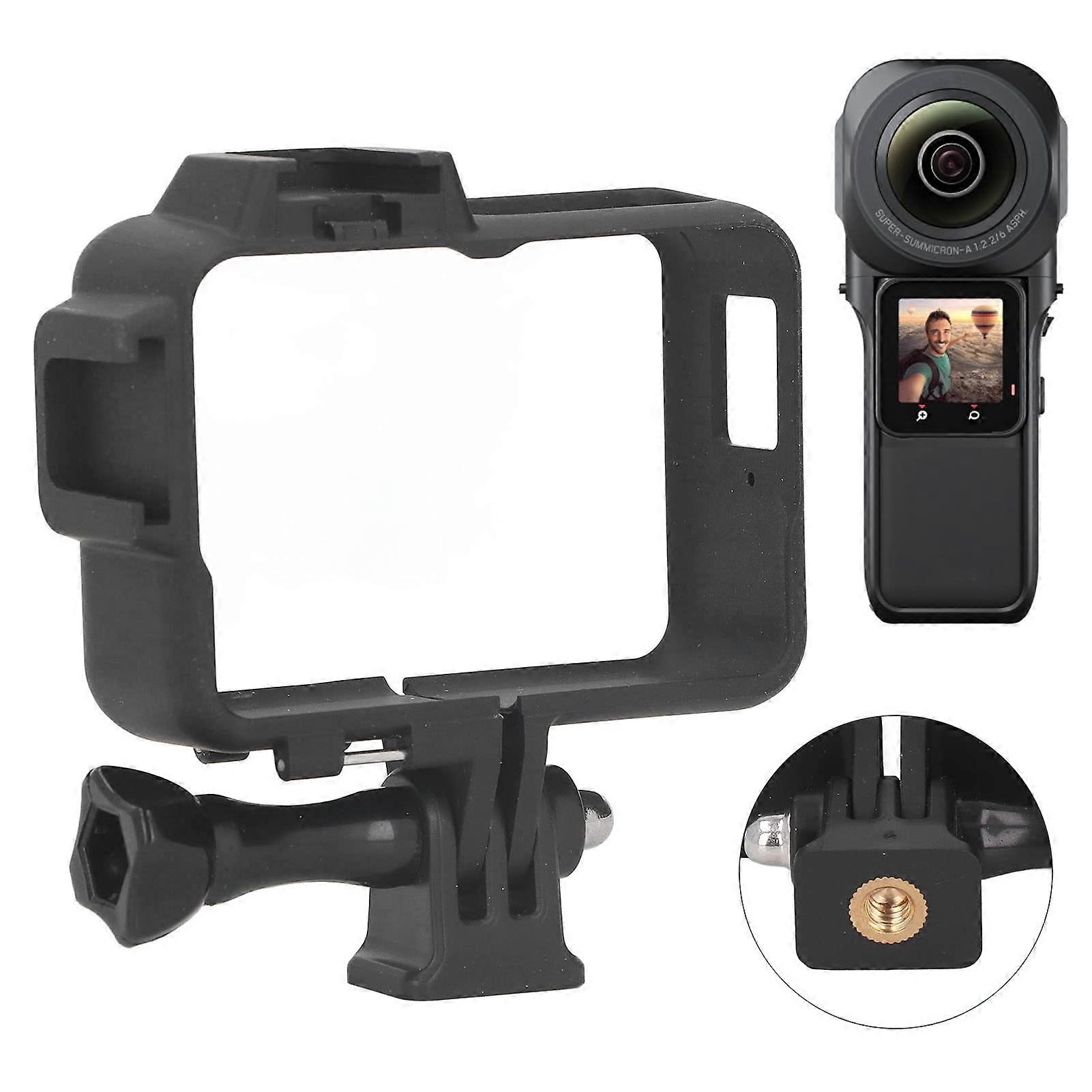 Black ABS Material Cold Shoe Interface Protective Frame 1/4 Adapter Hole for One RS Action Camera