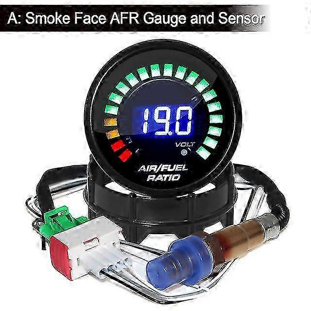 52mm Digital Air Fuel Ratio Gauge with Lambda Probe Oxygen Sensor for 12v Vehicles