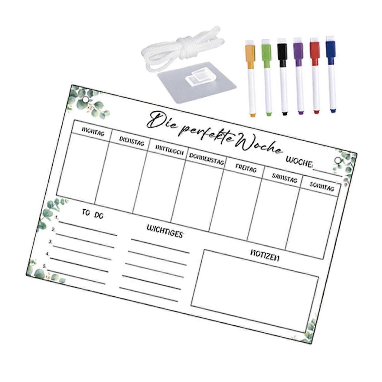 Erasable Notepad Whiteboard Meal Planner Weekly Calendar Transparent Fridge Calendar Transparent Calendar for Fridge Dry Erase Board Fridge